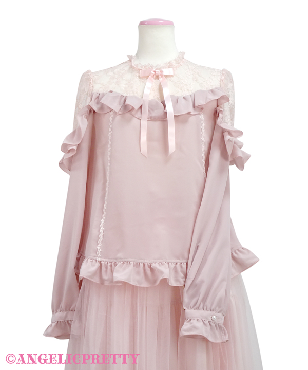 ライトニングボルト Angelic Pretty ブラウス 白*ピンク 美品 - 通販